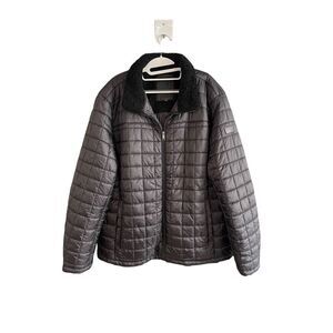 Tumi Womens Black Long Sleeve Insulation Full Zip Quilted Puffer Jacket Size 2XL